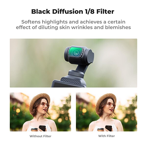 K&F Concept Magnetic Black Diffusion 1/8 ( DJI Osmo Pocket 3 Combo Uyumlu )
