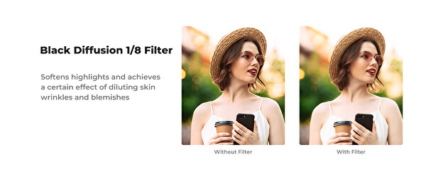 K&F Concept Magnetic Black Diffusion 1/8 ( DJI Osmo Pocket 3 Combo Uyumlu )