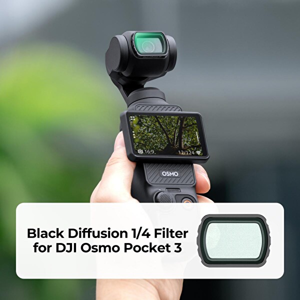 K&F Concept Magnetic Black Diffusion 1/4 ( DJI Osmo Pocket 3 Combo Uyumlu )
