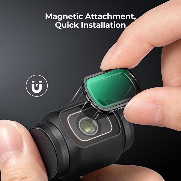 K&F Concept Magnetic Black Diffusion 1/4 ( DJI Osmo Pocket 3 Combo Uyumlu )