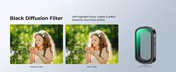 K&F Concept Magnetic Black Diffusion 1/4 ( DJI Osmo Pocket 3 Combo Uyumlu )