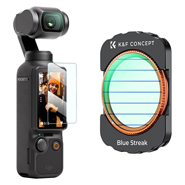 K&F Concept Magnetic Blue Streak Filter ( DJI Osmo Pocket 3 Combo Uyumlu )