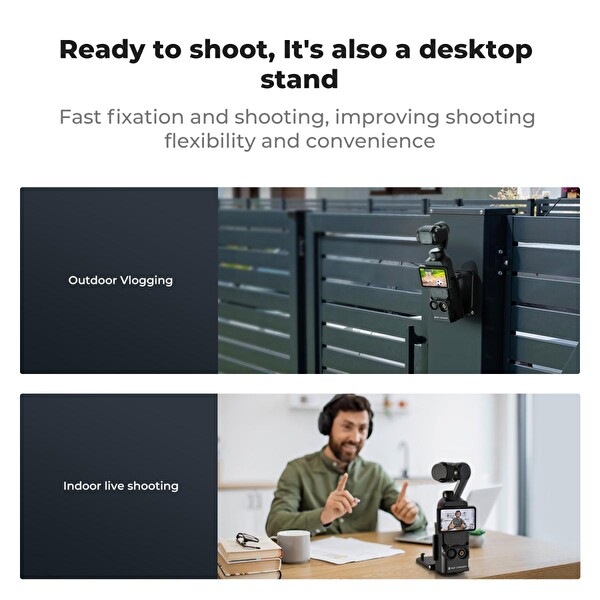 K&F Concept Magnetic Stand / Masa Üstü Stand ( DJI Osmo Pocket 3 Combo Uyumlu )