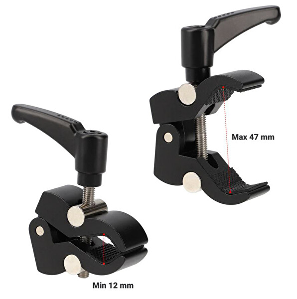 Ayex AX-SC1 Alüminyum Super Clamp – 1/4” ve 3/8” Vidalı Montaj Kelepçesi