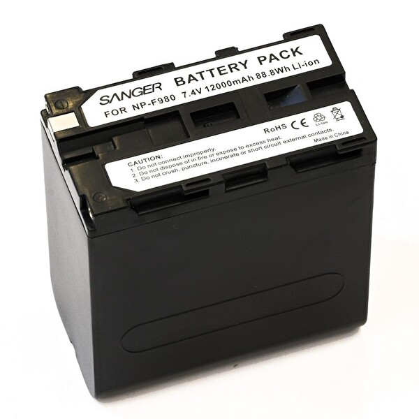 Sanger NP-F980 12000mAh Sony Uyumlu Li-İon Yüksek Kapasiteli Kamera Bataryası