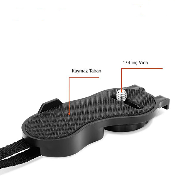 Ayex Bilekten Takılan Kamera El Askısı - 3 Nokta Destekli Tripod Uyumlu
