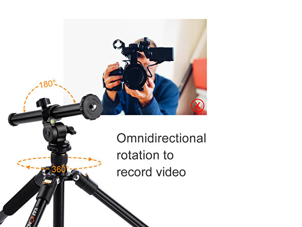 K&F Concept Çok Açılı Dönebilen Tripod Merkez Kolu