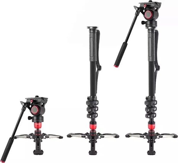 Miliboo MQA Alüminyum FCK - MUK Kafalı DSLR Fotoğraf Makineleri İle Uyumlu Monopod