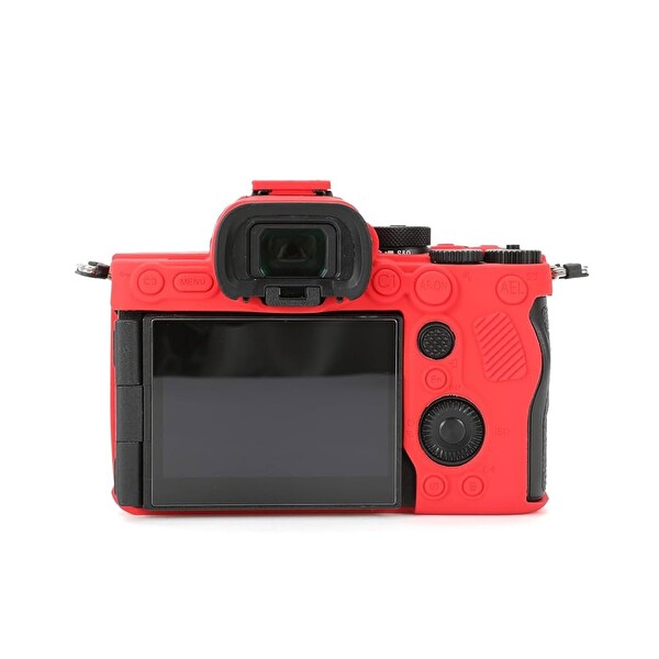 Sony A7R IV Uyumlu Silikon Koruma Kılıfı Kırmızı