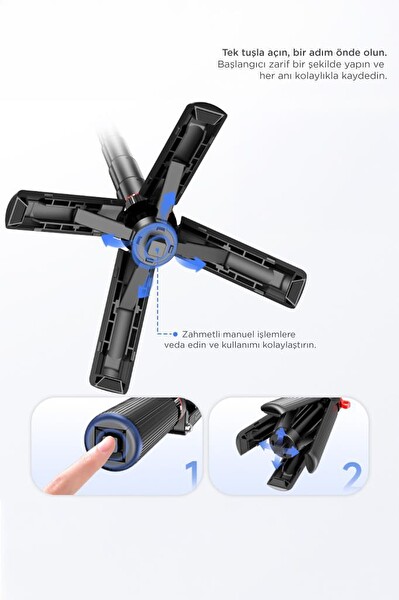 Torima L10 Çok Amaçlı 360 Derece Kumandalı Selfie Çubuğu Tripod - Siyah
