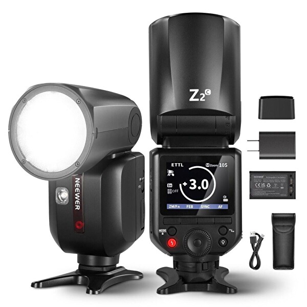 Neewer Z3R-C 100W Canon Uyumlu Akülü Yuvarlak Kafa TTL Flaş