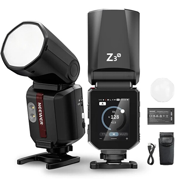 Neewer Z3R-N 100W Nikon Uyumlu Akülü Yuvarlak Kafa TTL Flaş