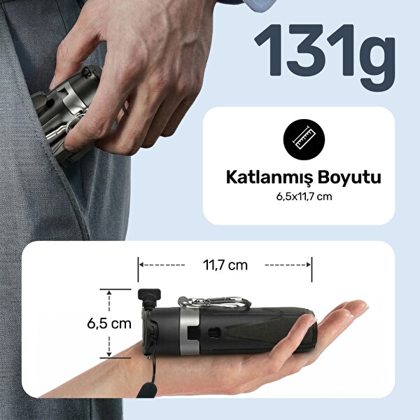Juo JST20 Kumandalı Mini Tripod Monopod Selfie Çubuğu Android iPhone Uyumlu Beyaz