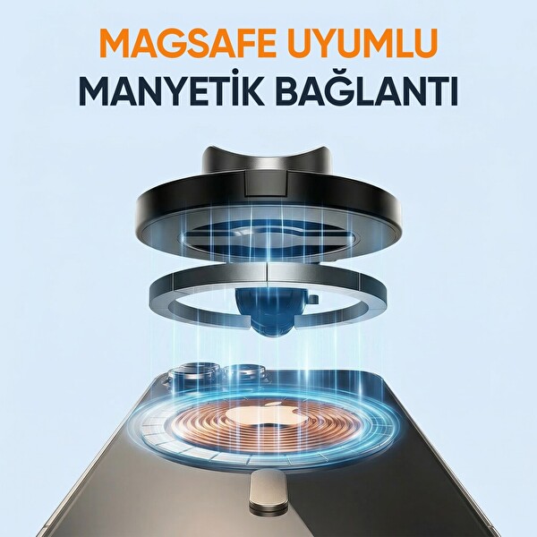 Juo JST30 Magsafe Manyetik Kumandalı Tripod Monopod Selfie Çubuğu Android iPhone Uyumlu Siyah