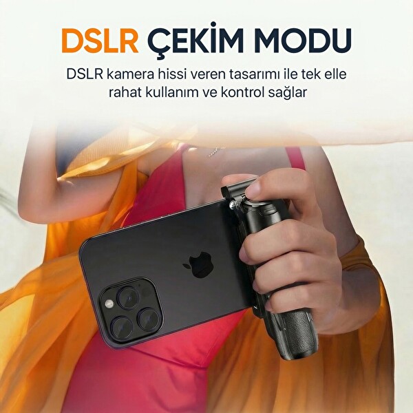 Juo JST30 Magsafe Manyetik Kumandalı Tripod Monopod Selfie Çubuğu Android iPhone Uyumlu Siyah