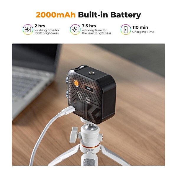 K&F Concept Pocket-Size RGB LED Video Light Mini Rgb Video Işığı