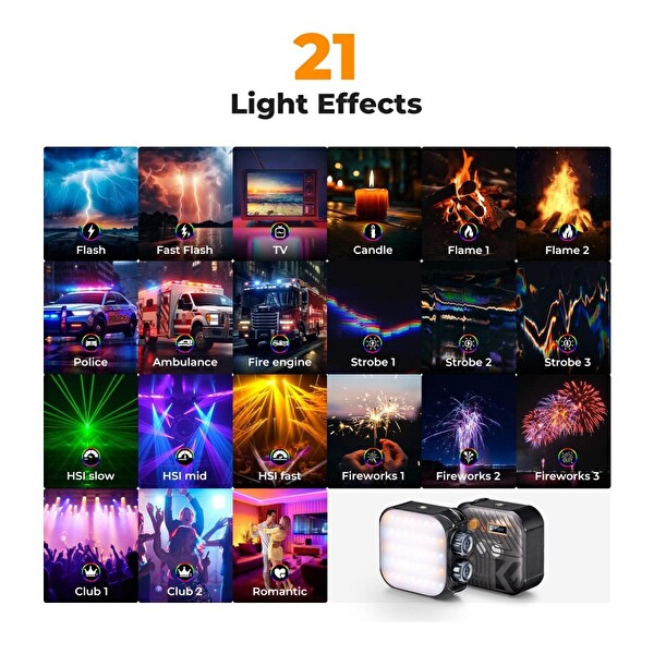 K&F Concept Pocket-Size RGB LED Video Light Mini Rgb Video Işığı