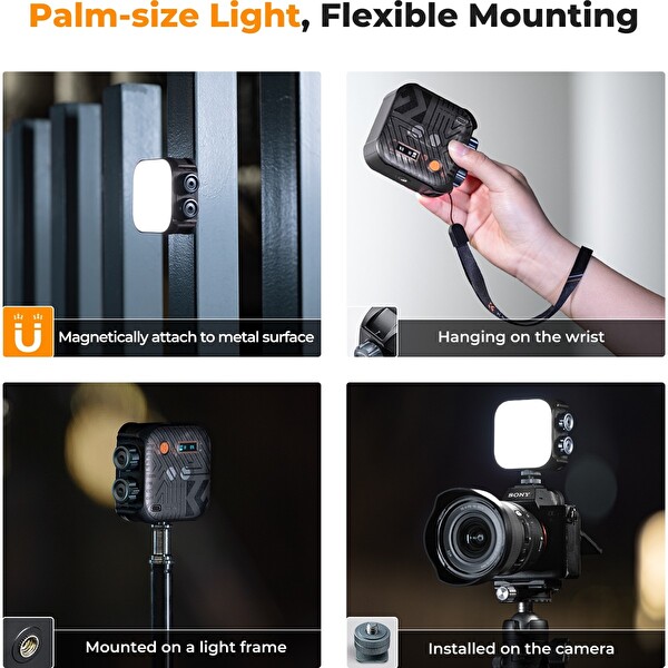 K&F Concept Bi-Color Pocket-Size LED Video Light Black Mini Bi-Color Video Işığı