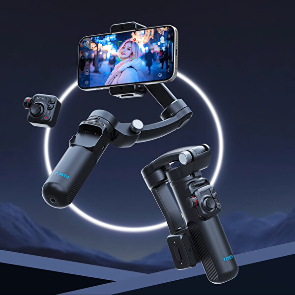 Çeşithane M02 3 Eksenli Stabilizer AI Akıllı Takipli Telefon Sabitleyici Vlog Tripodlu Gimbal