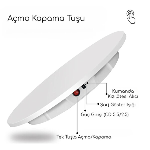 FC Turntable 65 CM 360 Derece Döner Ürün Çekim Standı