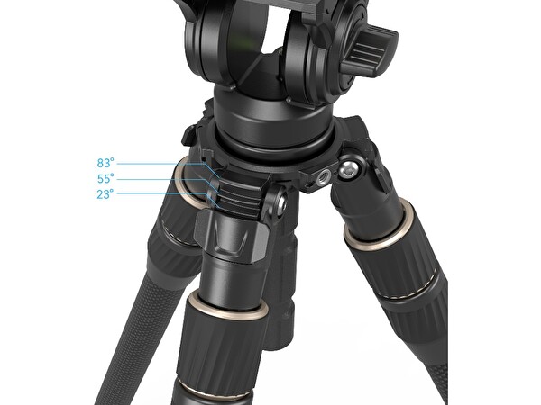 SmallRig 4643 CT195 FreeBlazer 5 KG Taşıma Kapasiteli Karbon Fiber Video Tripodu 150 CM Maksimum Uzunluk