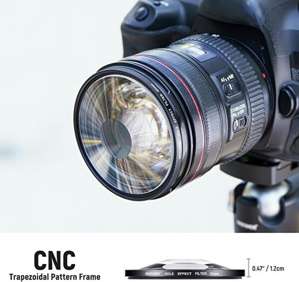 Neewer NWR-SBHF-82 82MM Swirl Black Hole FX Efekt Filtresi Yaratıcı Fotoğraf ve Video Filtresi