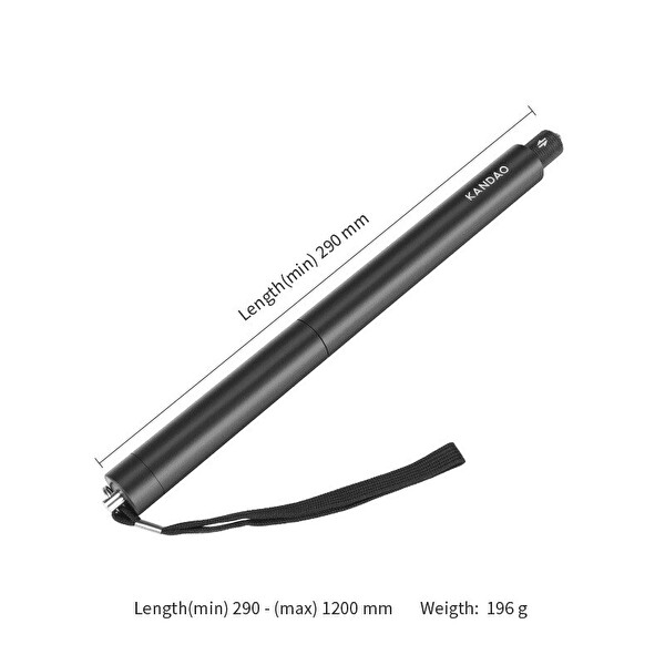 Kandao Insta360 ve Kandao Kameralar için Görünmez Selfie Çubuğu 120 CM 360 Derece Kamera Uyumlu Uzatılabilir Selfie Stick