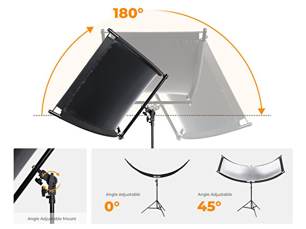 K&F Concept KF18.0012 60x180 CM Kavisli Reflektör