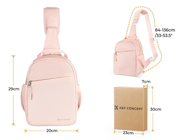 K&F Concept Şehir Gezisi 5 L Pembe Omuz Çantası KF13.171V4