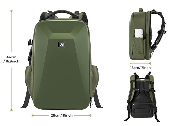 K&F Concept Eva Sert Yeşil Sırt Çantası KF13.134V3