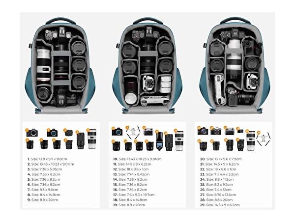 K&F Concept Eva Sert Mavi Sırt Çantası KF13.134V2