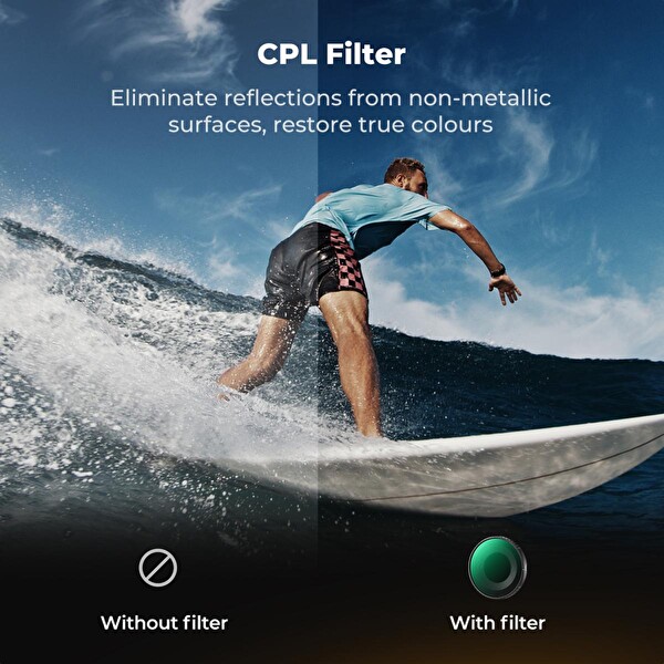 K&F Concept DJI Action 6 uyumlu Filtre Seti CPL ND8 ND16 ND32 ND64 ND256 Vidalı