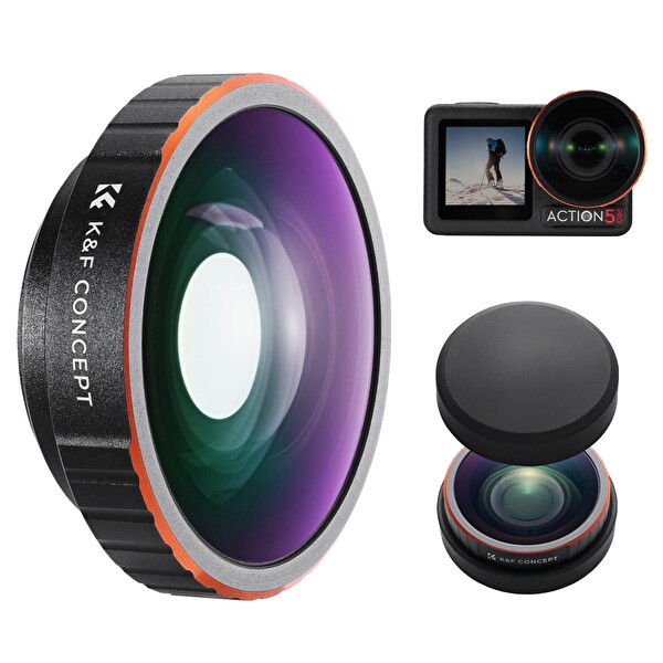 K&F Concept Osmo Action 4 -5 Pro Uyumlu Geniş Açı Lens