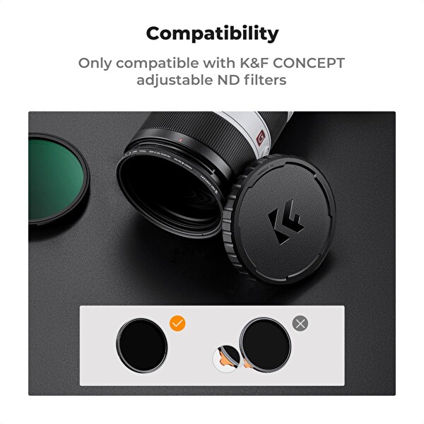 K&F Concept 82 MM Değişken ND Filtreler için Silikon Yumuşak Kapak