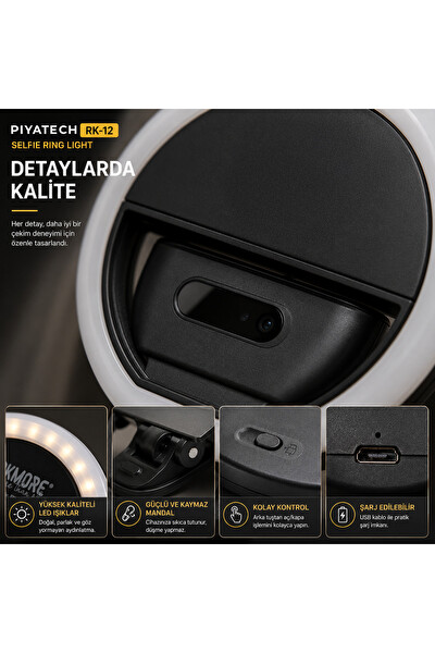 Piyatech RK-12 Taşınabilir Şarj Edilebilir Fotoğraf Işığı