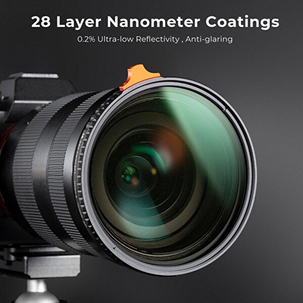 K&F Concept 43 MM Nano-X ND400 Değişken Lens Filtresi 1-9 Stop - Deri Çanta