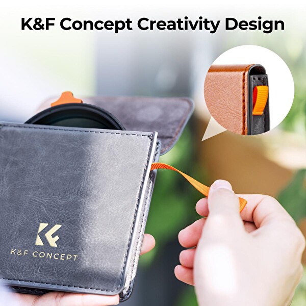 K&F Concept 43 MM Nano-X ND400 Değişken Lens Filtresi 1-9 Stop - Deri Çanta