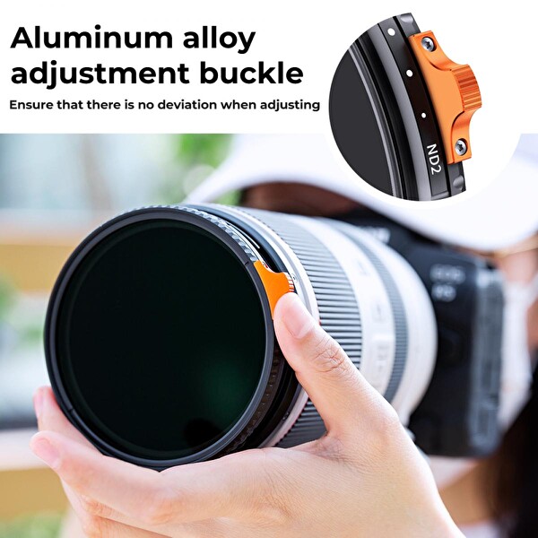 K&F Concept 43 MM Nano-X ND400 Değişken Lens Filtresi 1-9 Stop - Deri Çanta