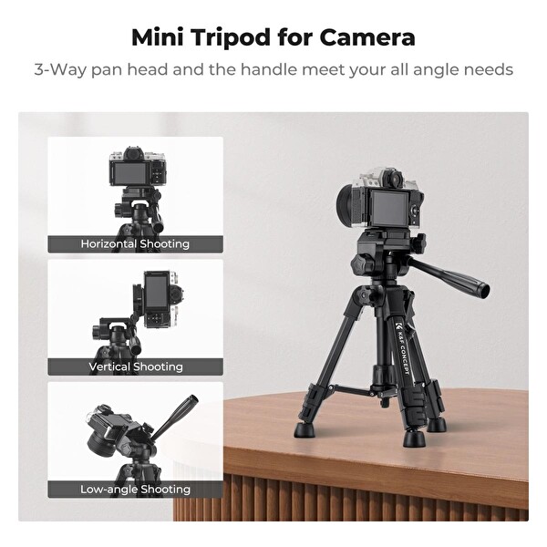 K&F Concept 63 CM Masaüstü Tripod Telefon Tablet ve Kamera Standı