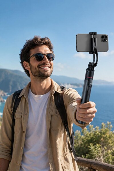 Torima TT02 Tripod Çok Amaçlı Mıknatıslı Kumandalı 1.75 CM Selfie Çubuğu Siyah