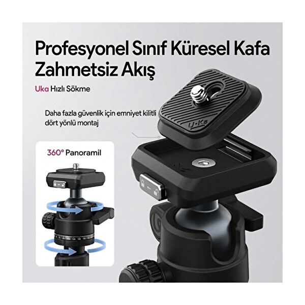 Ulanzi TT59 Yatay Kollu Profesyonel Kamera Tripodu Üstten Çekim Standı T146