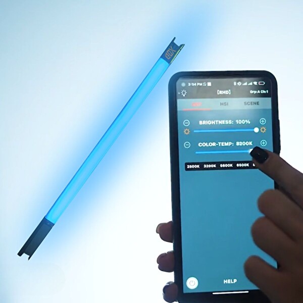 GDX TB-60 RGB 60 CM Tekli Tüp Işık Seti 260 CM Işık Ayağı - BALL-02 Ballhead Başlık