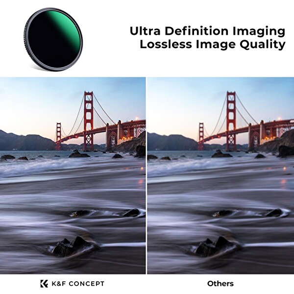 K&F Concept 55mm ND3-ND1000 Değişken Nano-X ND Filtre Ultra İnce