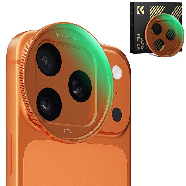 K&F CONCEPT iPhone 17 Pro Max - 17 Pro Uyumlu Geçmeli CPL Filtre - Nano-X Serisi