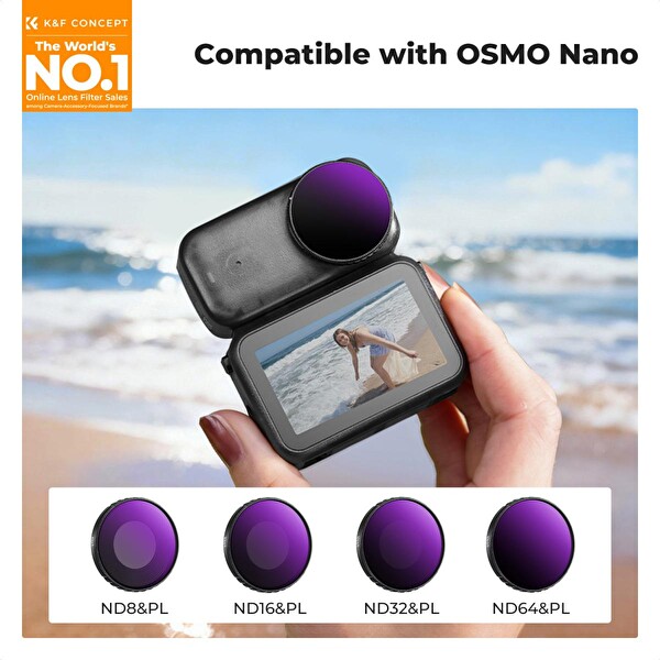K&F Concept DJI Osmo Nano Uyumlu ND8/PL ND16/PL ND32/PL ND64/PL Filtre Seti