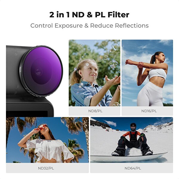 K&F Concept DJI Osmo Nano Uyumlu ND8/PL ND16/PL ND32/PL ND64/PL Filtre Seti