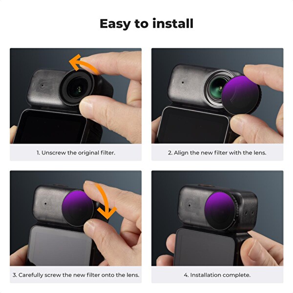 K&F Concept DJI Osmo Nano Uyumlu ND8/PL ND16/PL ND32/PL ND64/PL Filtre Seti