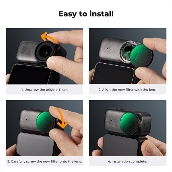 K&F Concept DJI Osmo Nano Uyumlu 4'lü Filtre Seti (ND8 ND16 ND32 CPL)