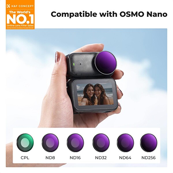 K&F Concept DJI Osmo Nano Uyumlu 6'lı Filtre Seti (ND8 ND16 ND32 ND64 ND256 CPL)
