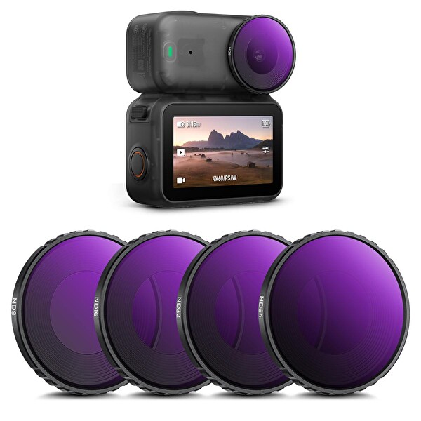 K&F Concept DJI Osmo Nano Uyumlu 4'lü ND Filtre Seti (ND8 ND16 ND32 ND64)